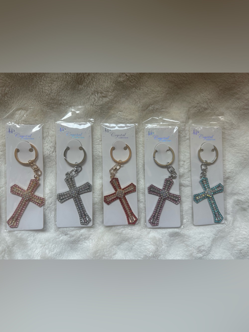 Crystal Cross Keychain - Choose One